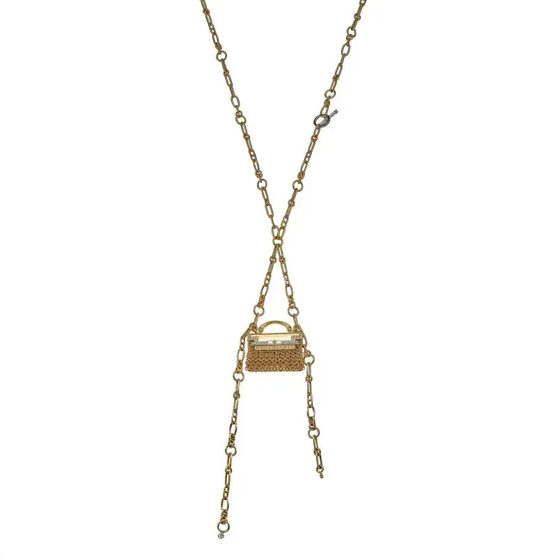 Hermès Rose Gold and Diamonds Kelly Bijou Précieux Chain Mail Necklace