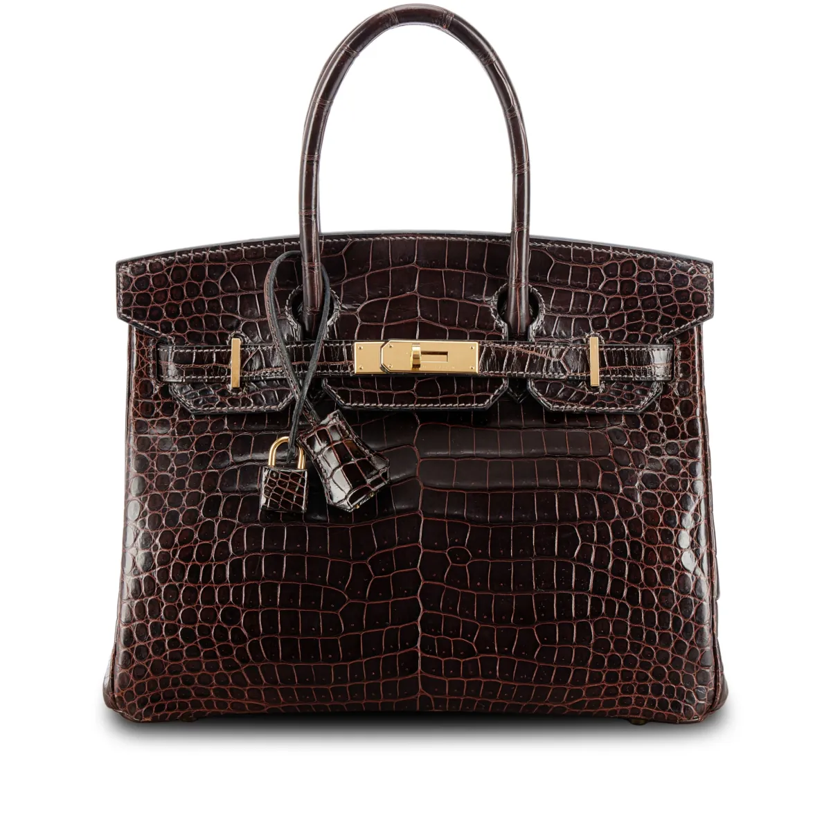 Hermès Havane Shiny Porosus Crocodile Birkin 30 Gold Hardware, 2014