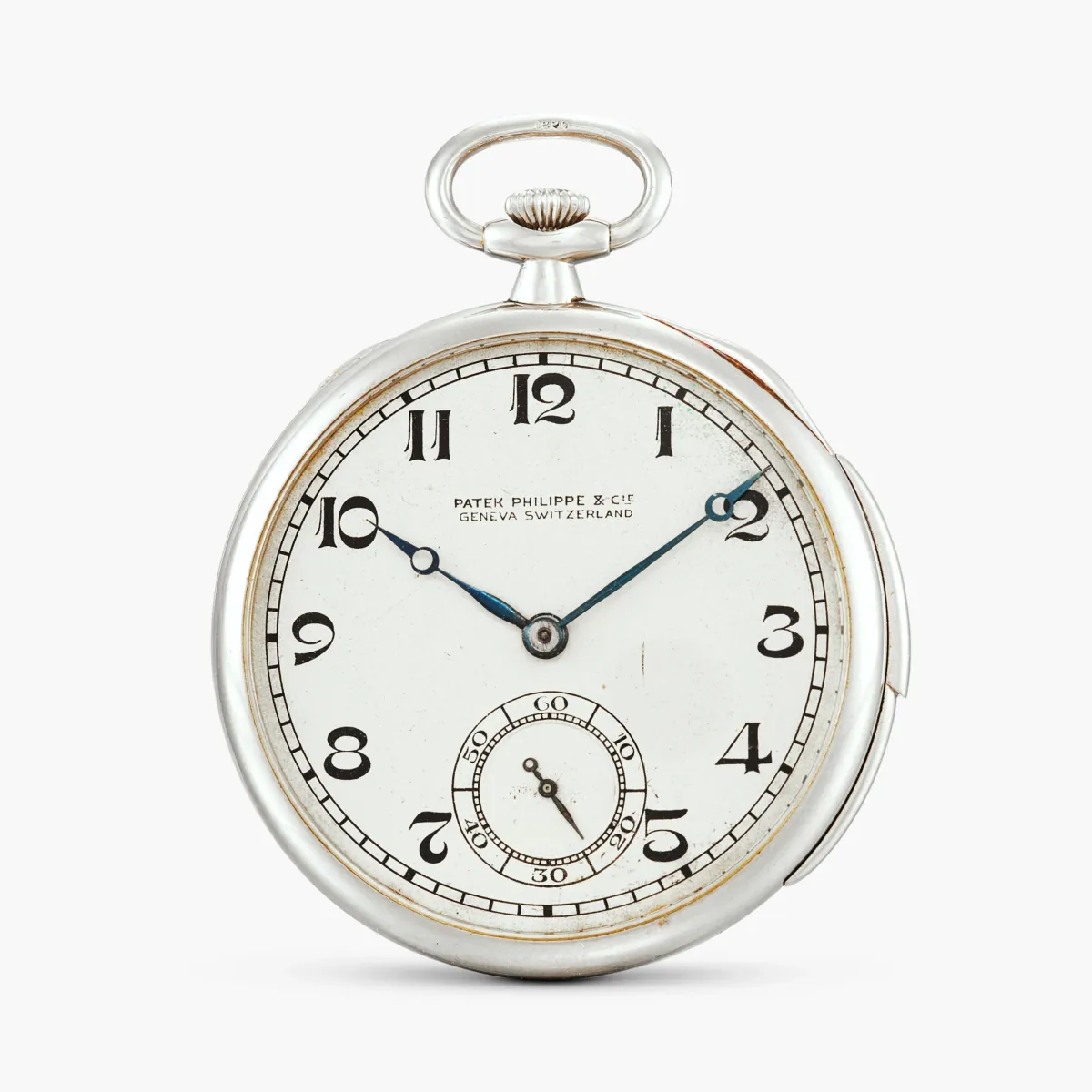 Patek Philippe & Cie. Genève A platinum minute repeating openface keyless lever watch, Made in 1922