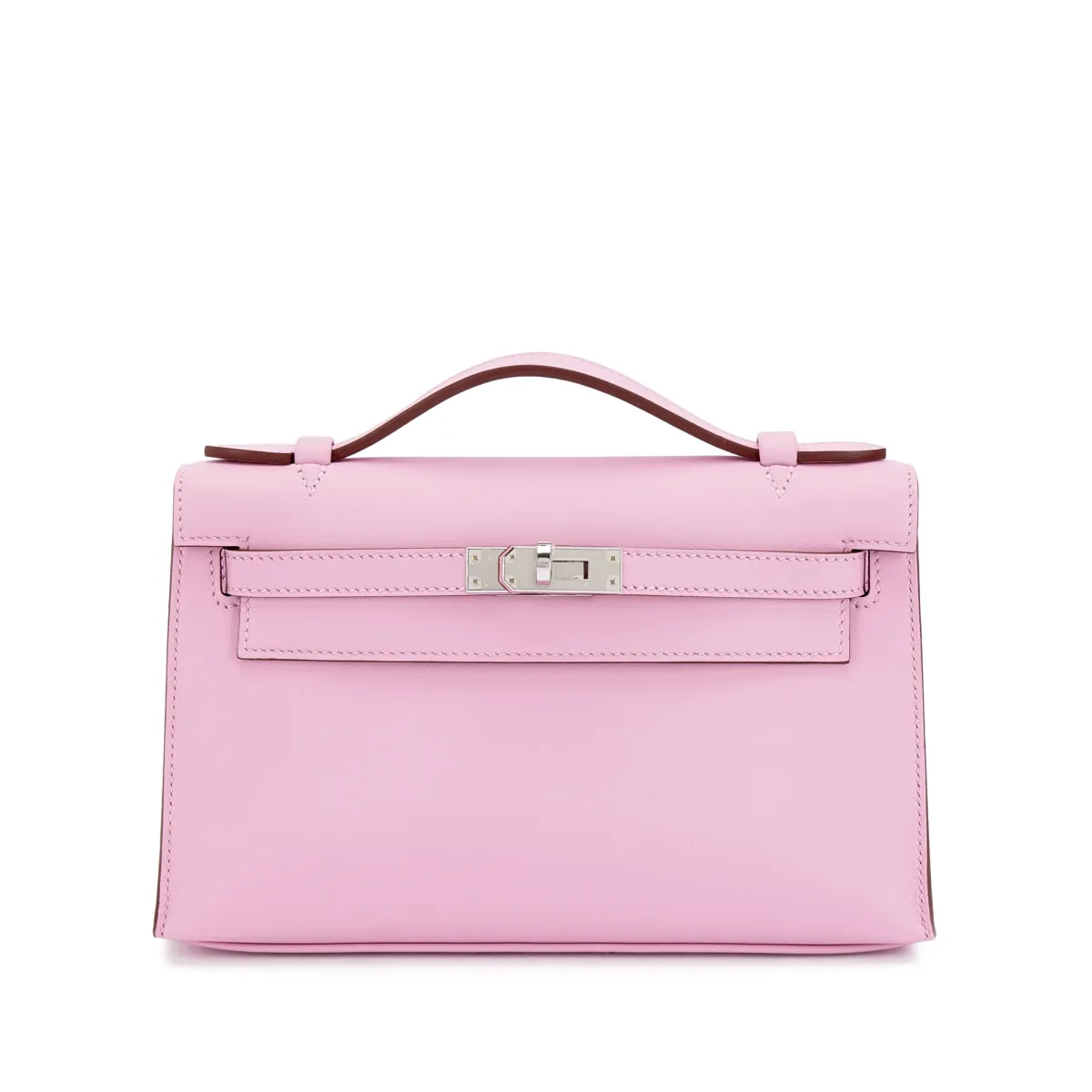 Hermès Mauve Sylvestre Swift Kelly Pochette Palladium Hardware, 2026