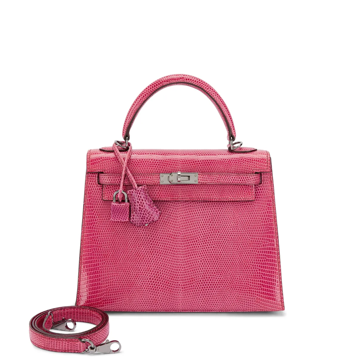 Hermès Fuchsia Shiny Niloticus Lizard Kelly 25 Sellier Ruthenium Hardware, 2006