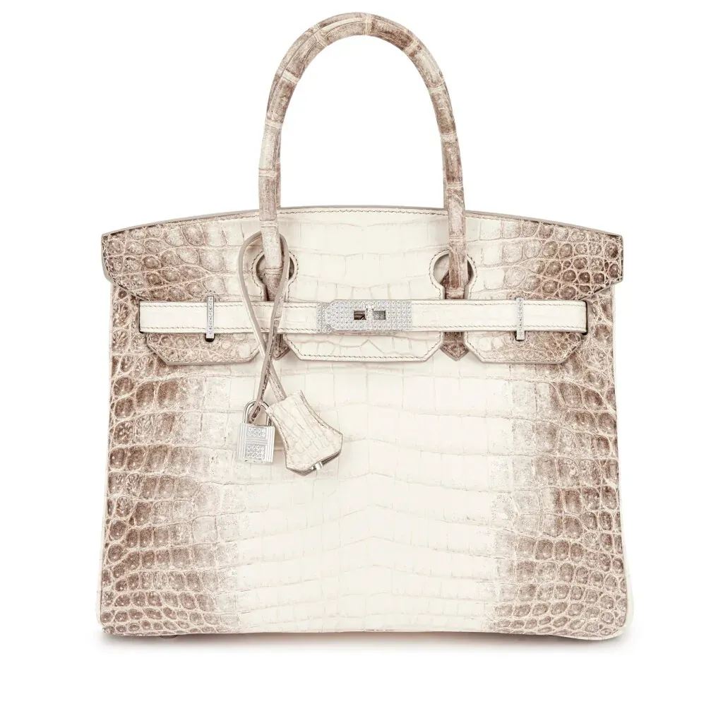 Hermès White Matte Niloticus Crocodile Himalaya Birkin 30 18K White Gold and Diamond Hardware, 2008