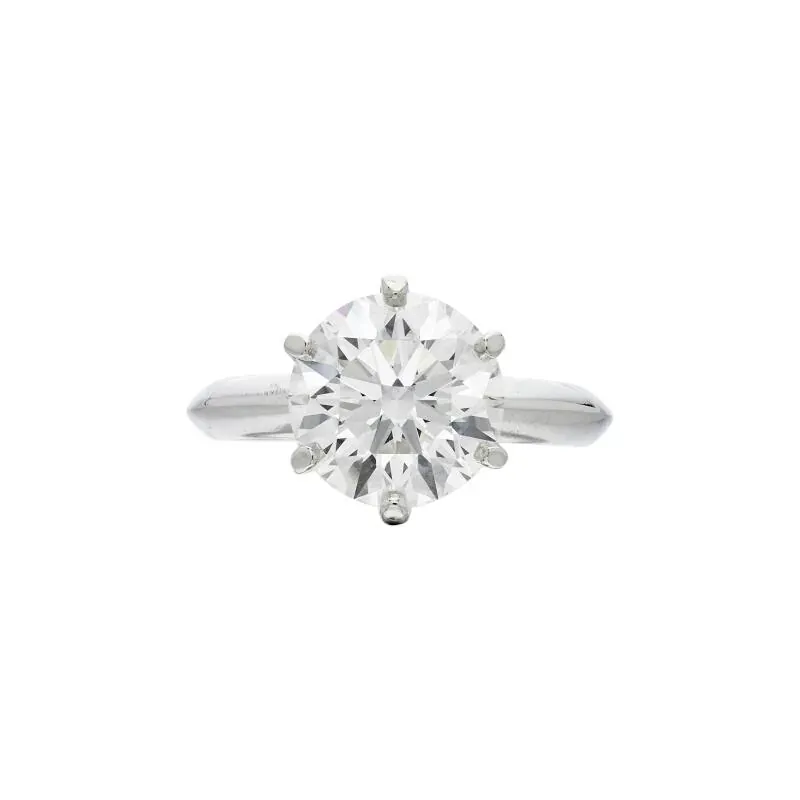 Tiffany & Co. Platinum and 3.03ct Round Brilliant Cut Diamond Engagement Ring