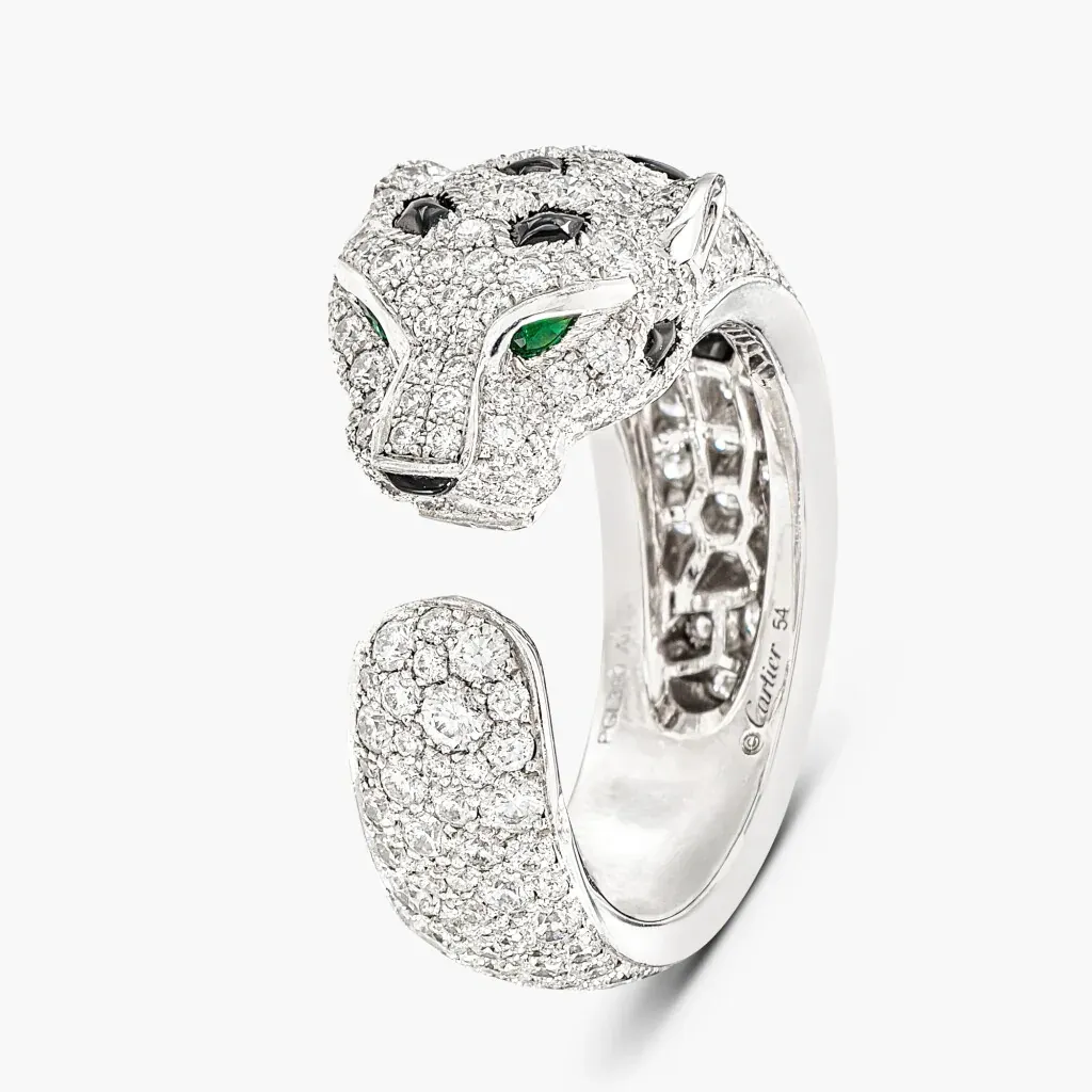 Cartier Diamond, Onyx and Emerald 'Panthère' Ring