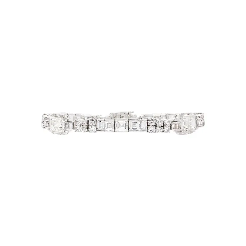 Cartier Platinum and 25.00ctw Diamond Tennis Bracelet