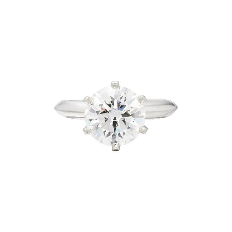 Tiffany & Co. Platinum and 3.06ct Round Brilliant Cut Diamond Engagement Ring