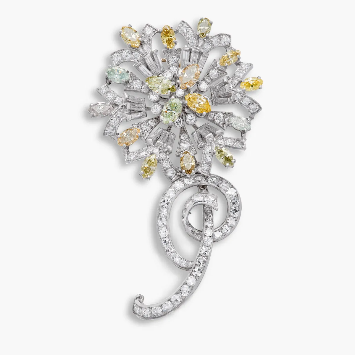 Tiffany & Co. Colored Diamond and Diamond Brooch