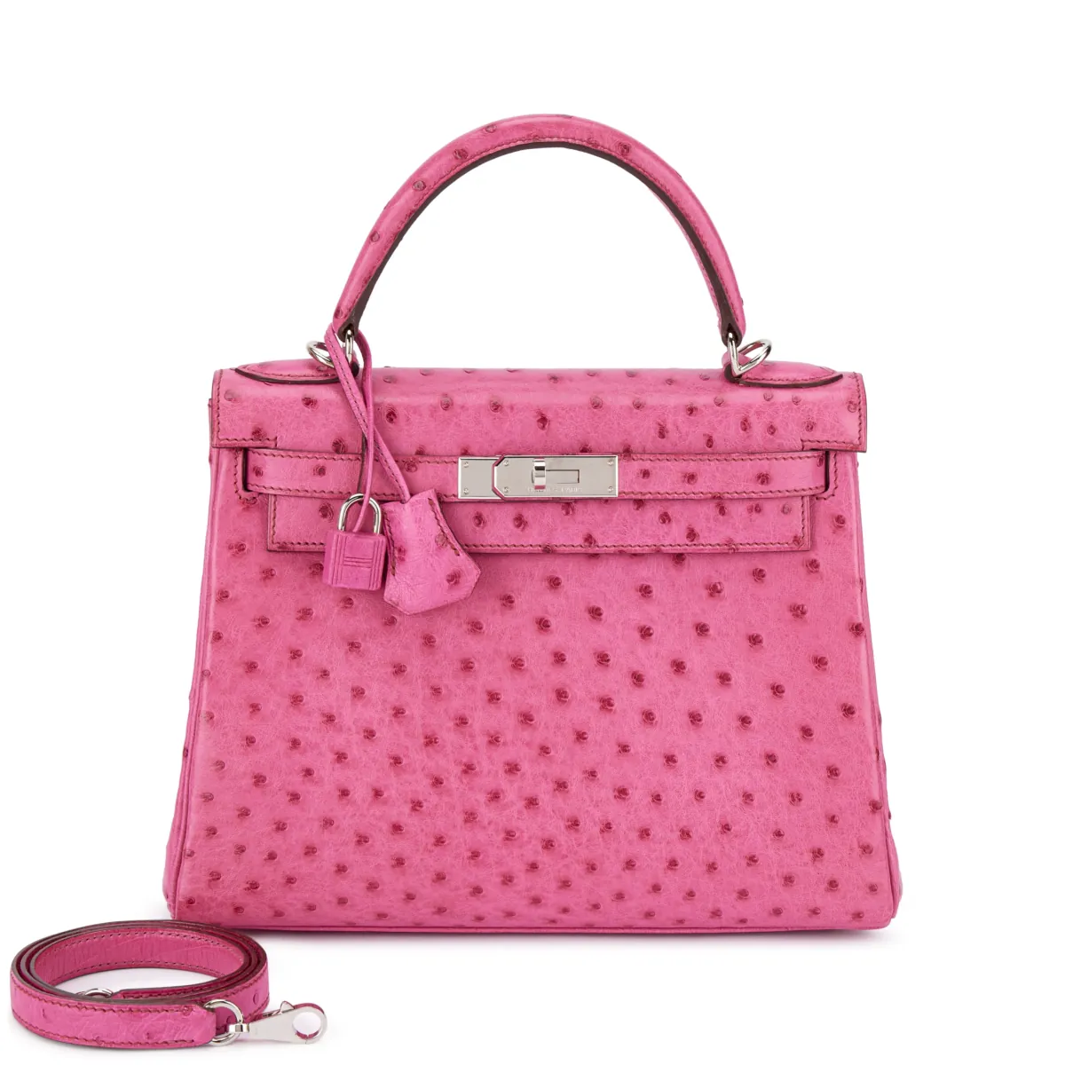 Hermès Fuchsia Ostrich Kelly 28 Retourné Palladium Hardware, 2006