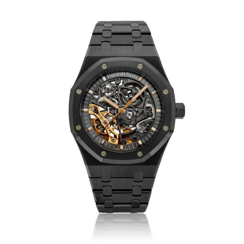 Audemars Piguet Royal Oak (Reference 15416CE.OO.1225CE.01). A 41mm ceramic skeletonized automatic wristwatch. 2022