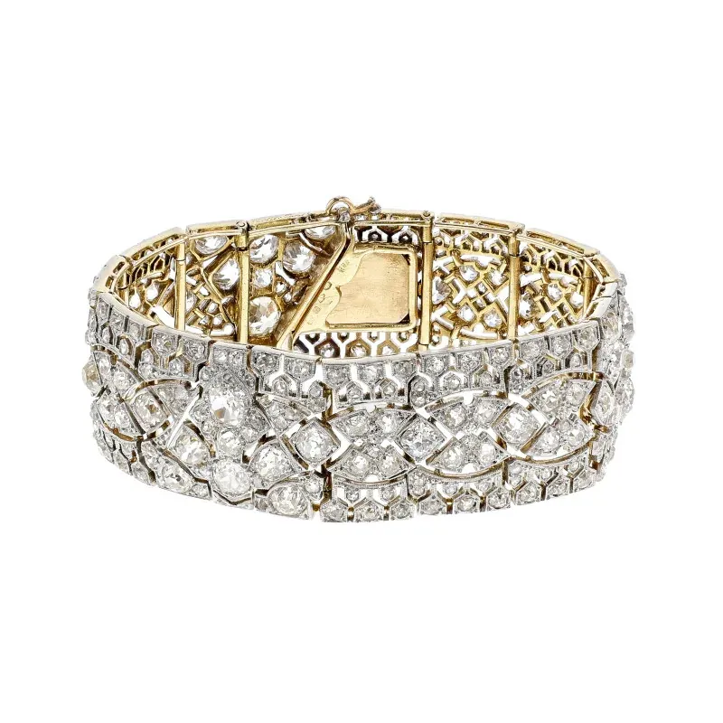 Cartier Art Deco Platinum, Gold and Diamond Bracelet
