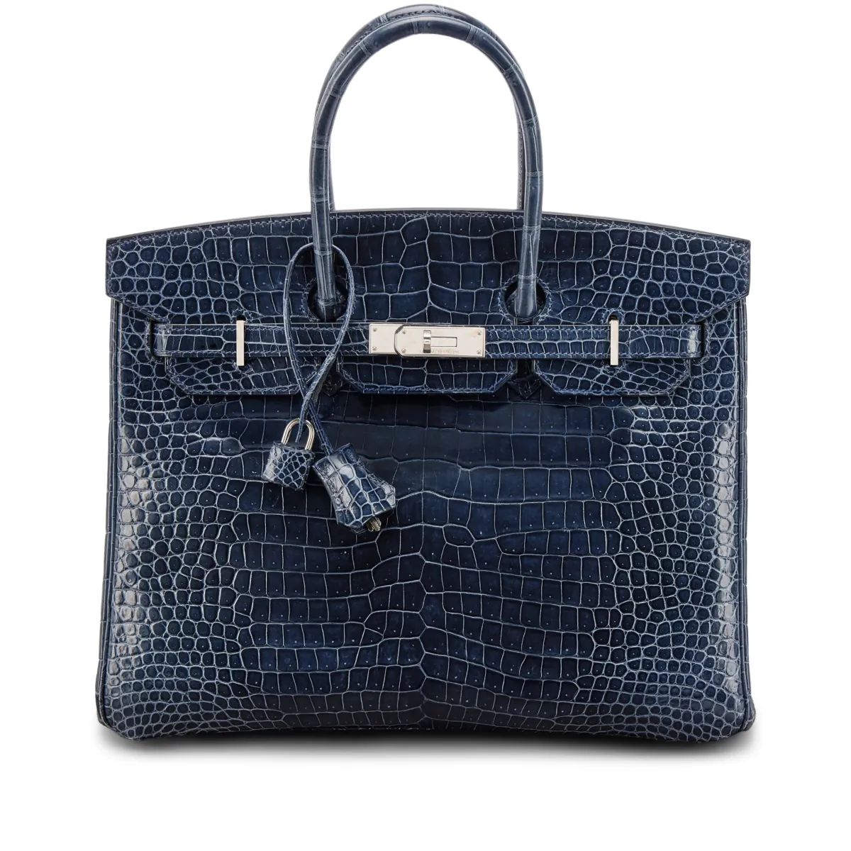 Hermès Bleu Abysse Shiny Porosus Crocodile Birkin 35 Palladium Hardware, 2010