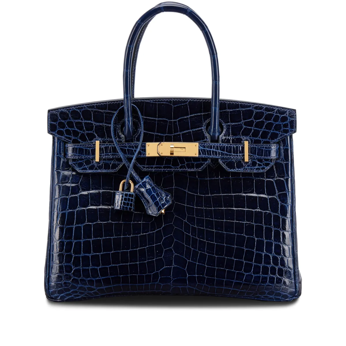 Hermès Bleu Saphir Shiny Niloticus Crocodile Birkin 30 Gold Hardware, 2019