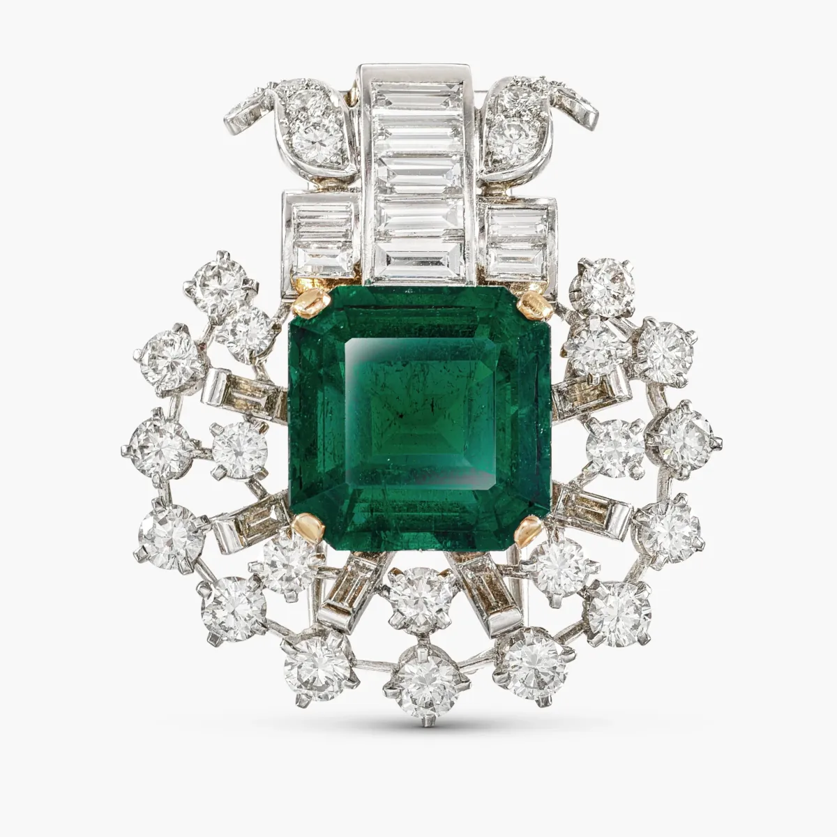 Cartier Emerald and Diamond Brooch
