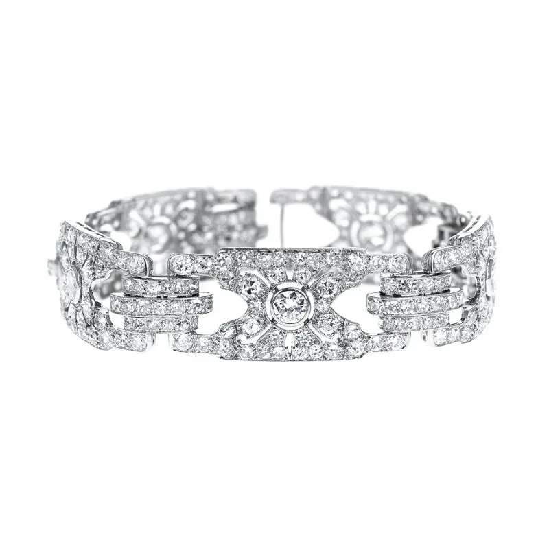 Cartier Art Deco Platinum and Diamond Bracelet