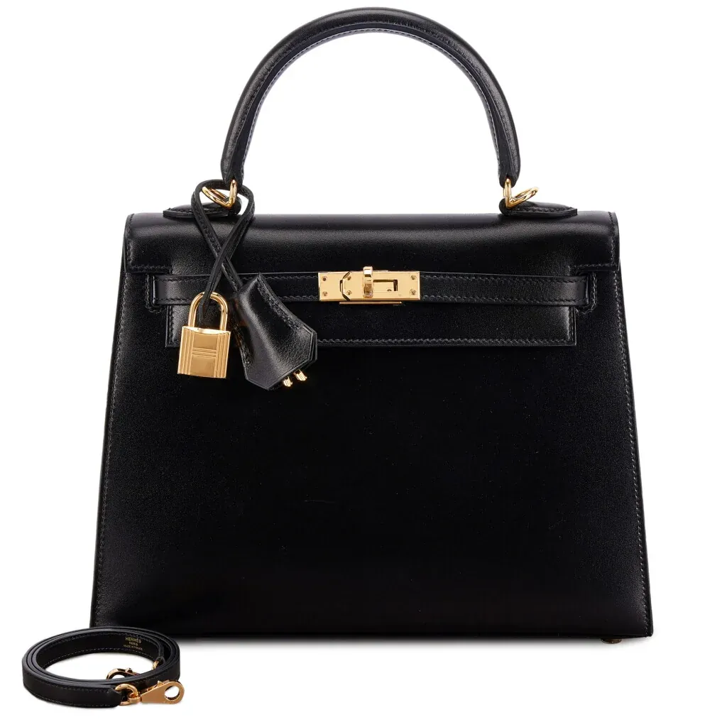 Hermès Black Box Kelly 25 Sellier Gold Hardware, 2024