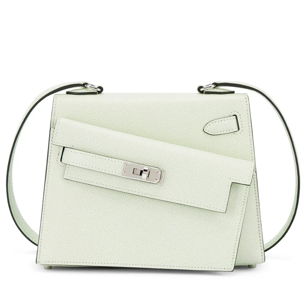 Hermès Limited Edition Vert Fizz Epsom Kelly en Desordre 20 Sellier Palladium Hardware, 2022