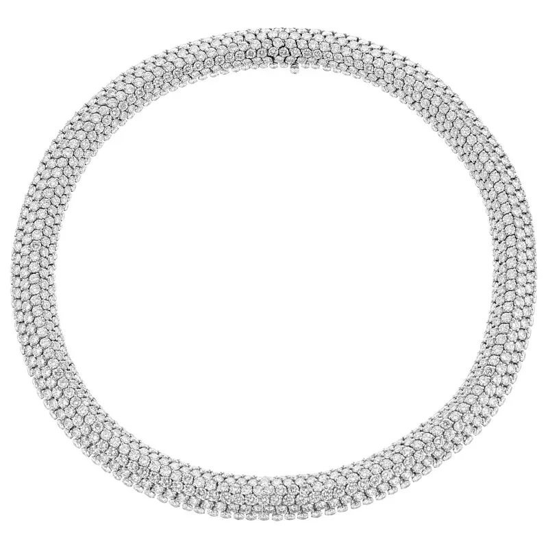 Cartier Platinum, White Gold and Diamond Collar Necklace