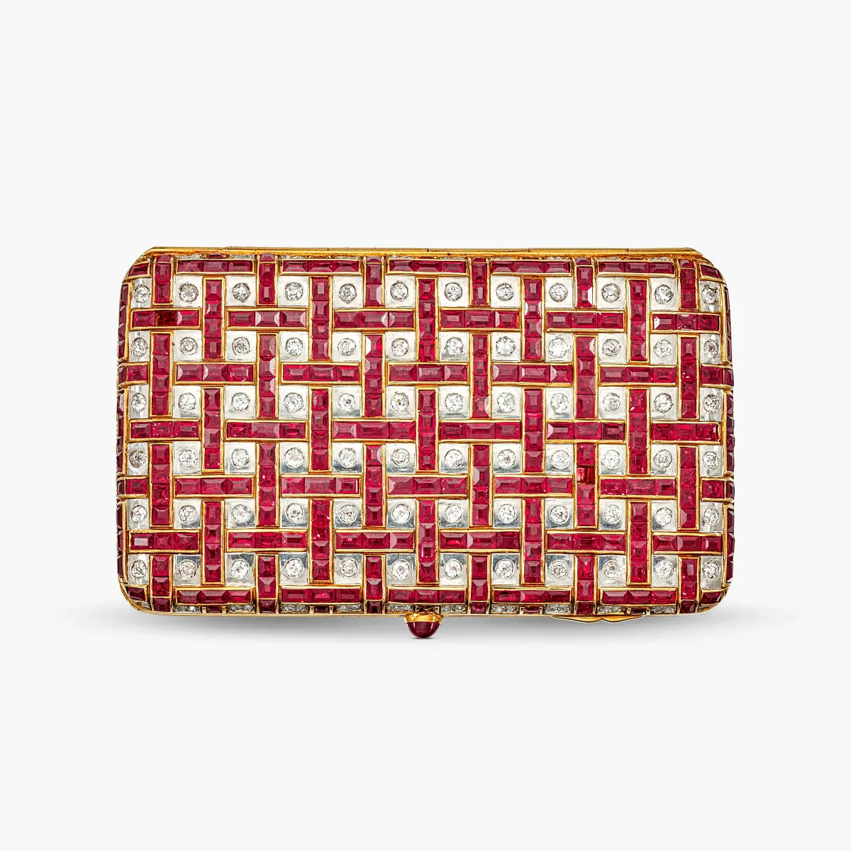 Cartier Ruby, Diamond and Gold Cigarette Case