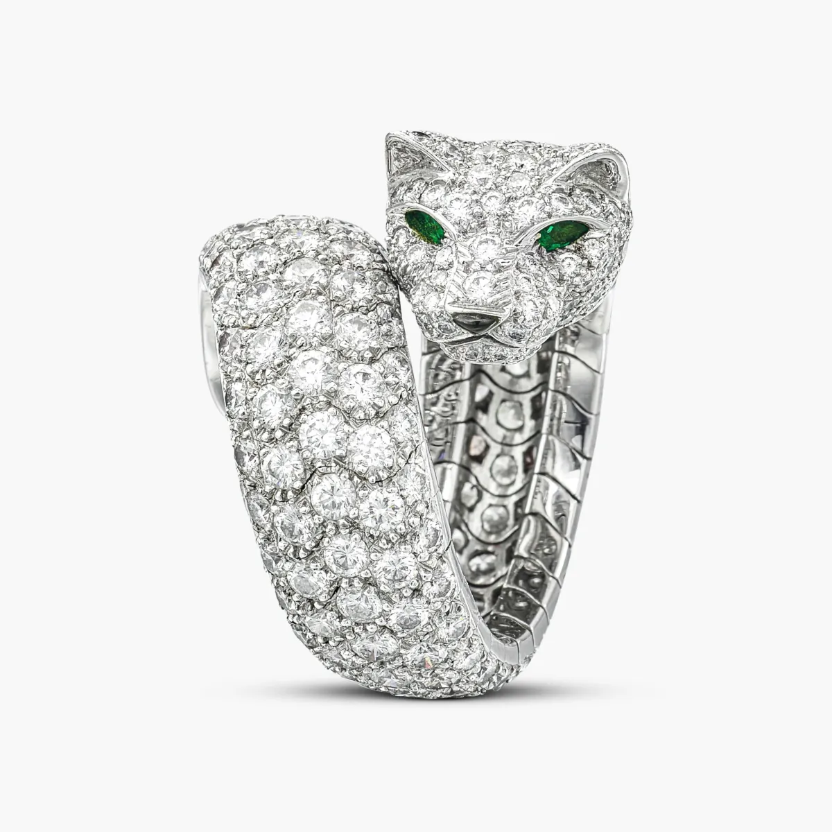 Cartier Diamond, Emerald and Onyx 'Panthère' Ring