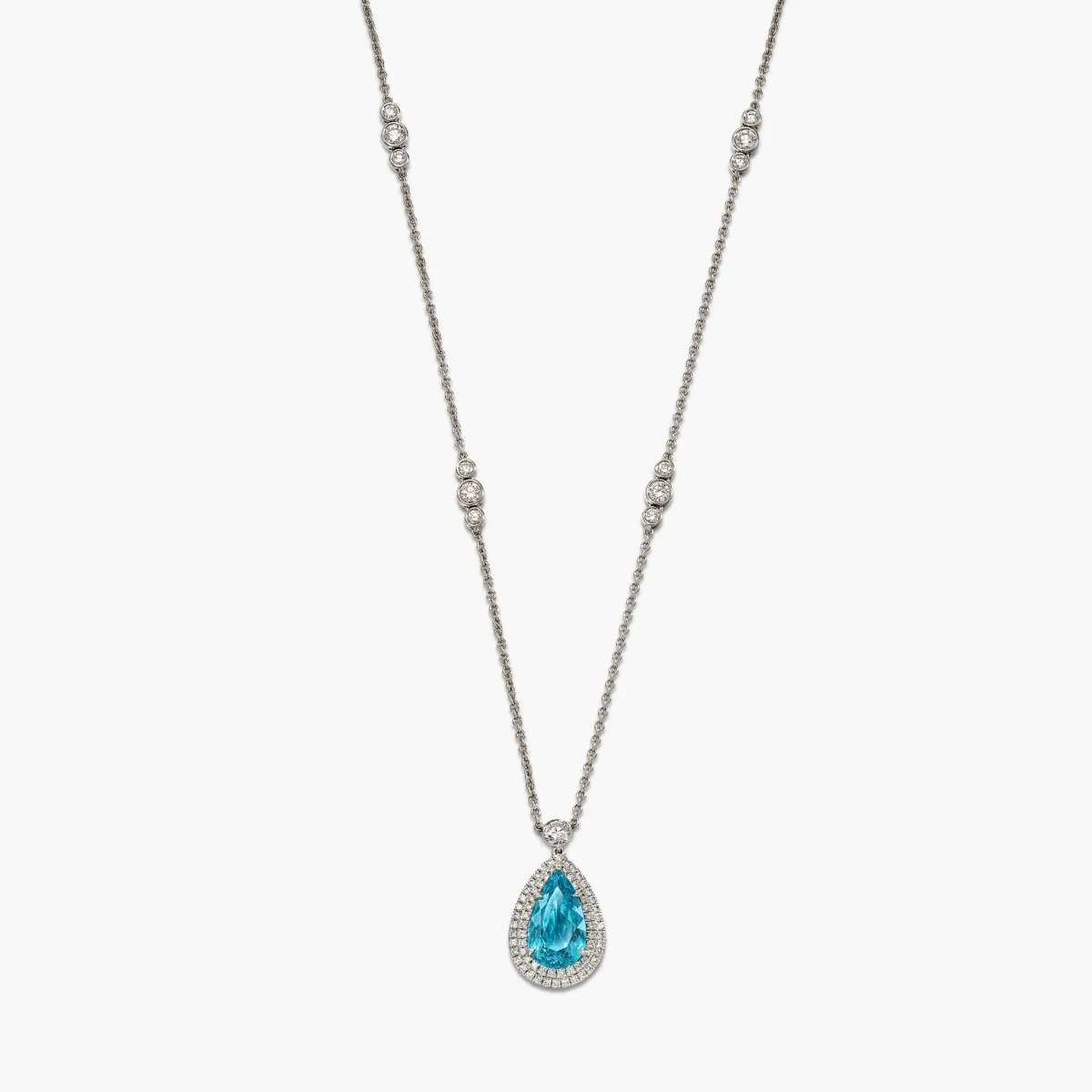 Tiffany & Co. Paraíba Tourmaline and Diamond Pendent Necklace