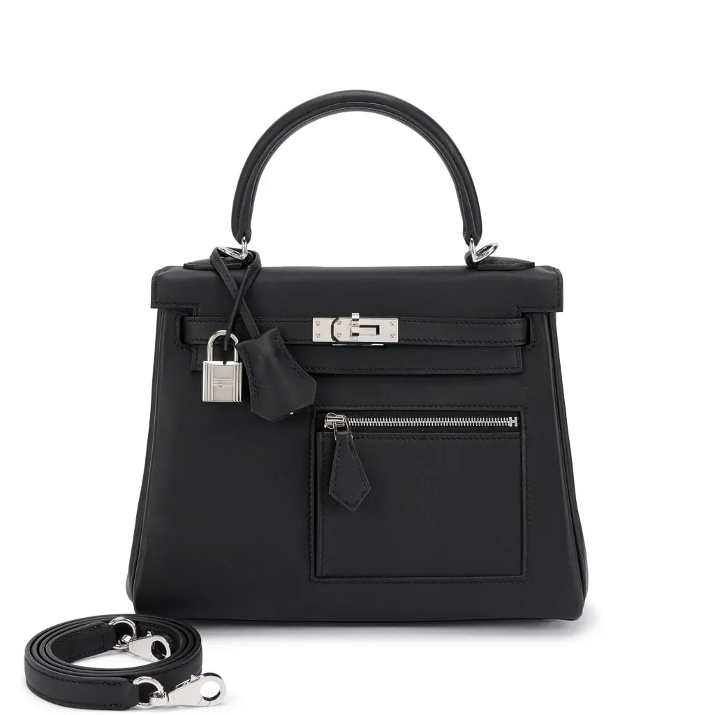 Hermès Limited Edition Black Swift Colormatic Kelly 25 Retourné Palladium Hardware, 2025