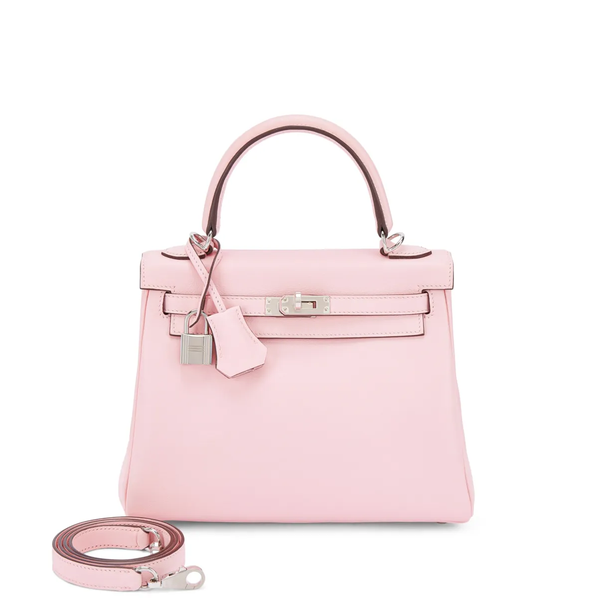 Hermès Rose Sakura Swift Kelly 25 Retourné Palladium Hardware, 2019