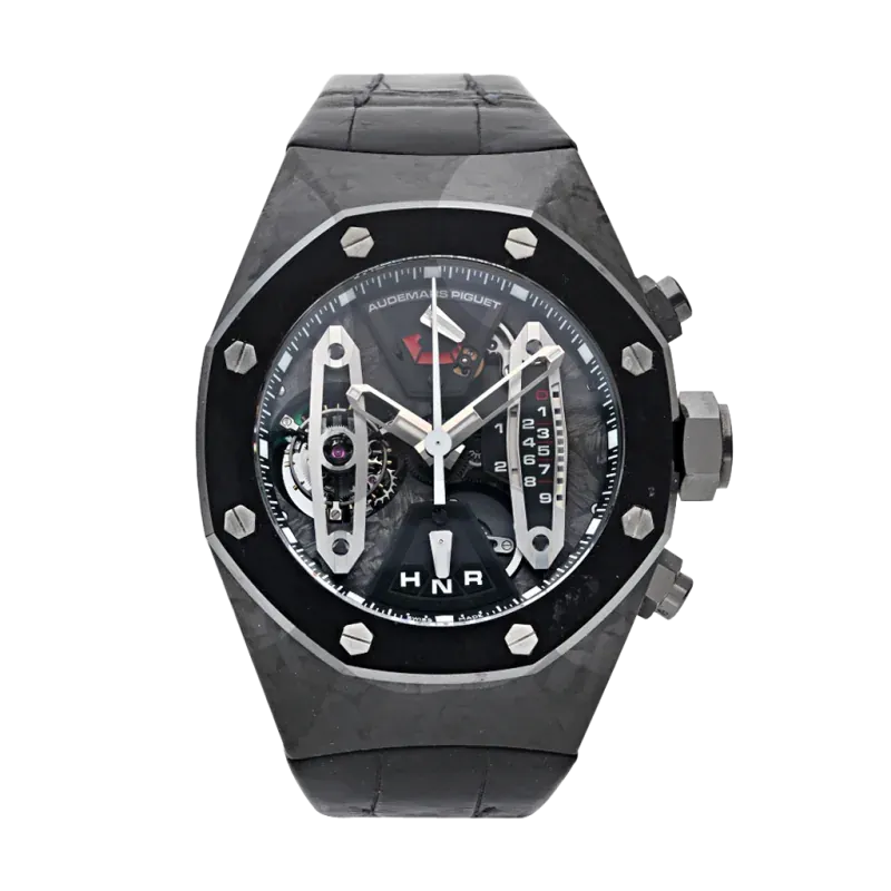 Audemars Piguet Royal Oak Carbon Concept "CCW1" Openworked (Reference 26265FO.OO.D002CR.01). A 44m black carbon manual wind wristwatch with power reserve.