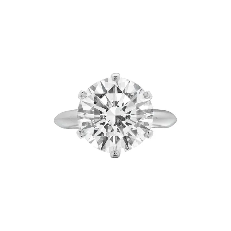 Tiffany & Co. Platinum and 5.25ct Round Brilliant Cut Diamond Engagement Ring
