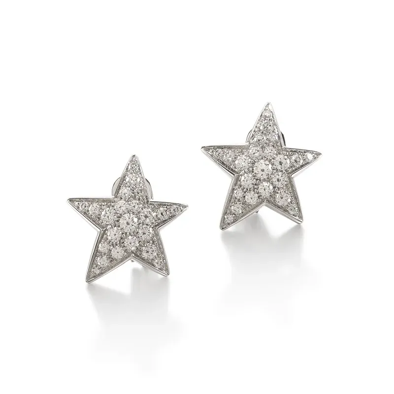 Chanel White Gold Comète Earclips